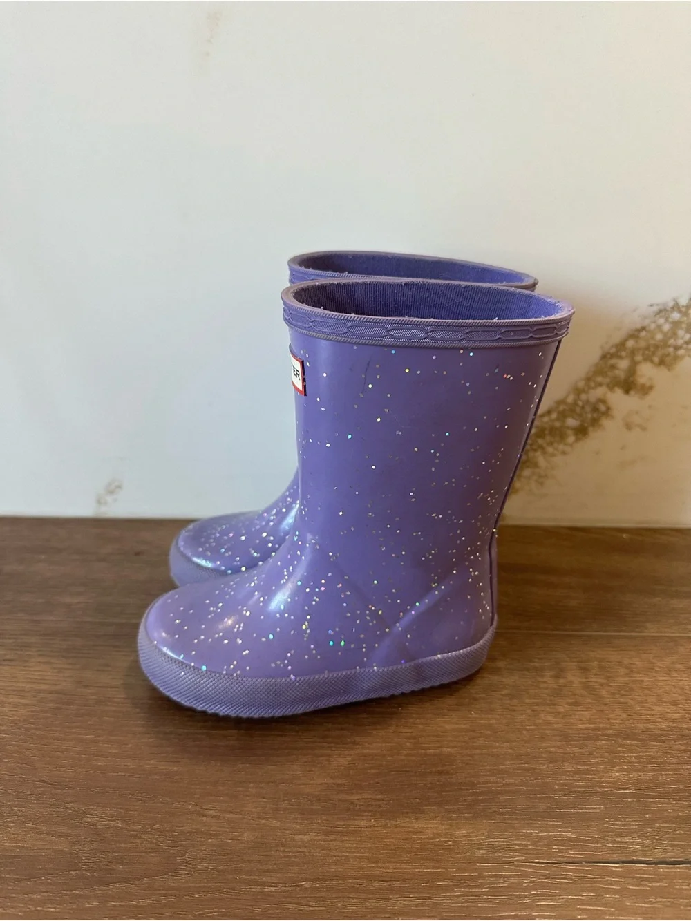 Hunter Purple Glitter Kids Rain Boots